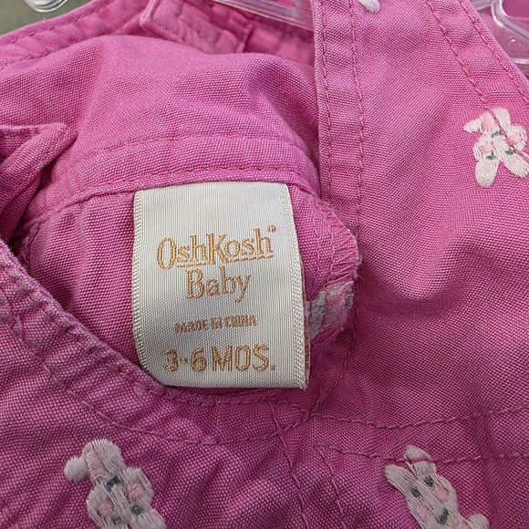 OshKosh B'gosh Pink Bunny Print Dress Overalls - Picture 3 of 3